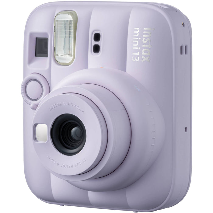 Fujifilm INSTAX Mini instant camera with built-in flash and optical viewfinder.