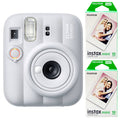 Fujifilm INSTAX Mini instant camera with built-in flash and optical viewfinder.