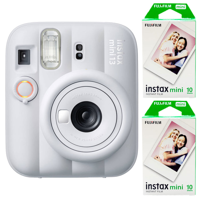 Fujifilm INSTAX Mini instant camera with built-in flash and optical viewfinder.