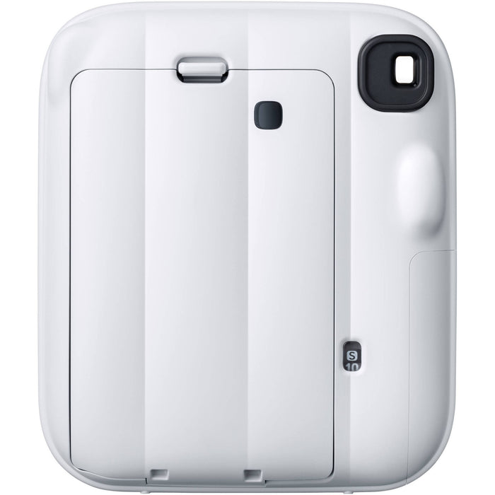 Fujifilm INSTAX Mini instant camera with built-in flash and optical viewfinder.