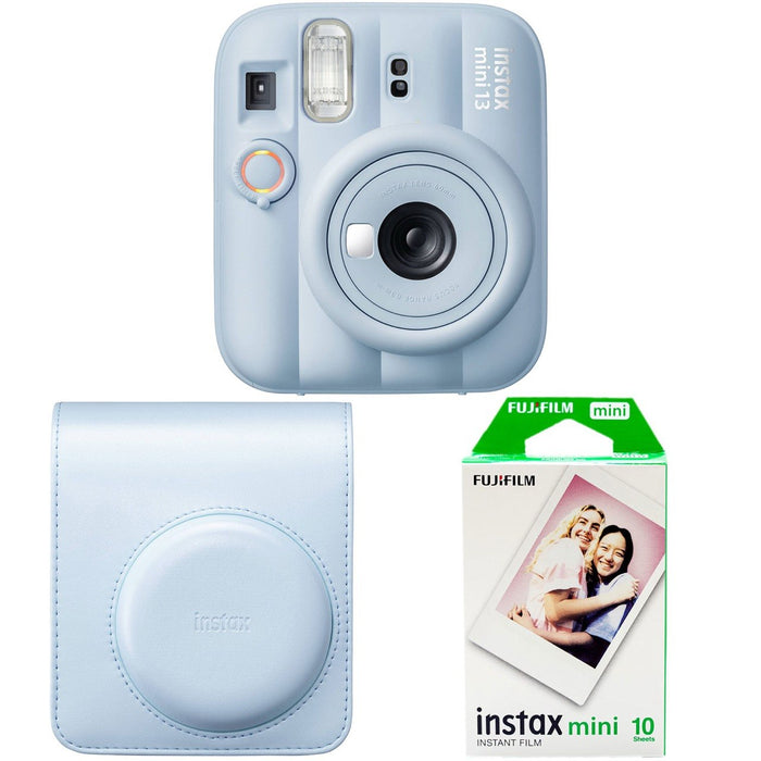 Frost Blue Fujifilm Instax Mini 13 instant camera with film and cover