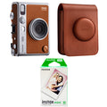 Fujifilm Instax Mini Evo Instant Film Camera (Brown) – stylish hybrid instant camera with retro brown design, digital display, lens and film effects, and instant printing.