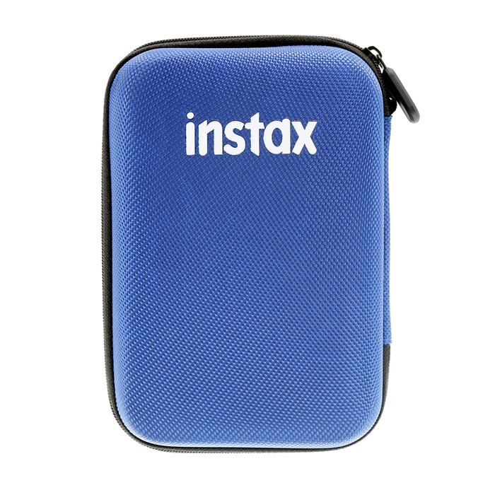 Fujifilm Instax Mini Link blue protective hard shell case with woven texture, designed to fit Instax Mini Link 2 smartphone printer