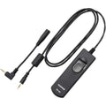 Fujifilm RR-100 wired remote release with locking switch and L-shaped 2.5mm plug extension cable, compatible with select Fujifilm X and GFX series cameras