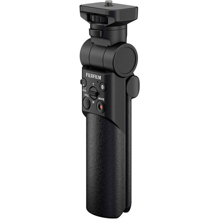 Fujifilm TG-BT1 tripod grip with Bluetooth remote, flexible tilt, weather resistant design, and integrated tripod legs for stable low-angle and selfie shots"