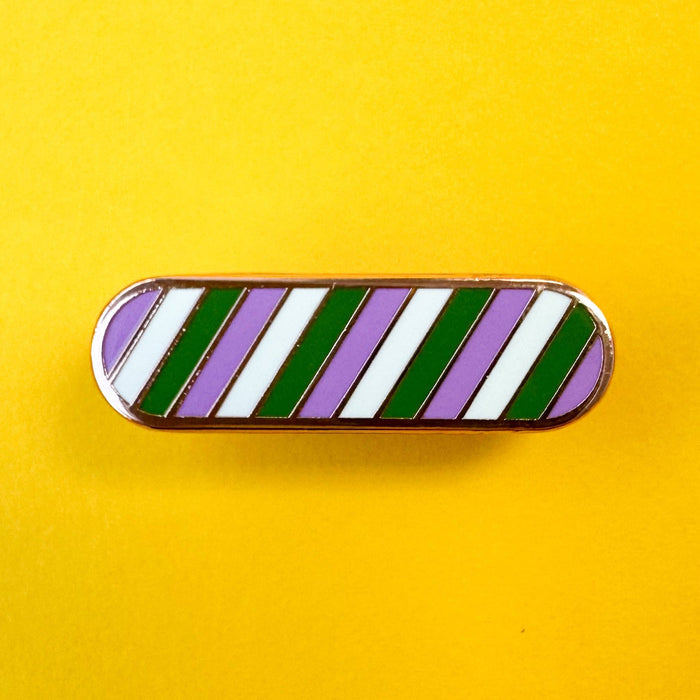 Genderqueer Pride Plaque Enamel Pin