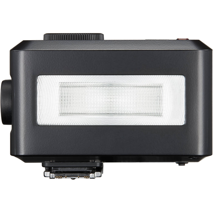 Godox iT30 Pro with built-in diffuser flipped out and the designed quick-release hot shoe locking mechanism.