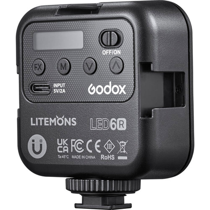 Godox LiteMons RGB LED light with adjustable color temperature and full color spectrum for photography and video.