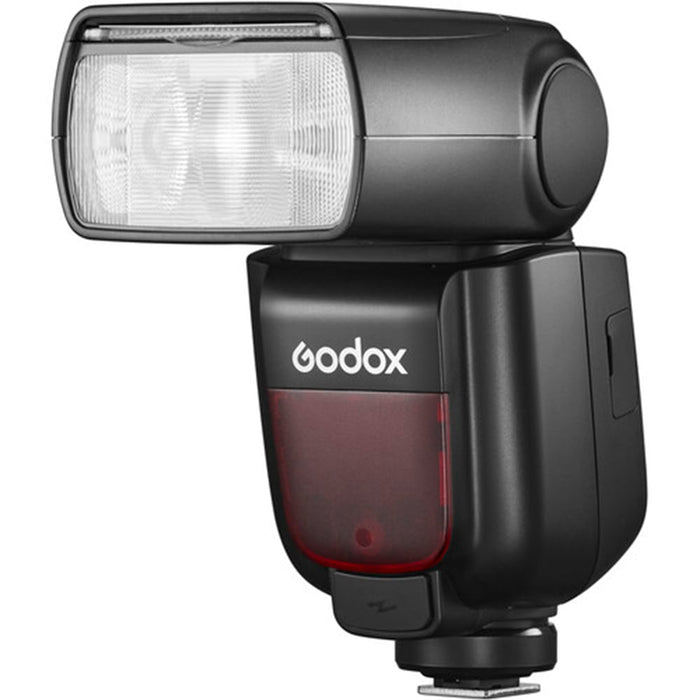 Godox TT685F II Flash for Fujifilm TTL with high-speed sync, manual power control, optical master/slave mode, quick-release lock, and USB‑C port.