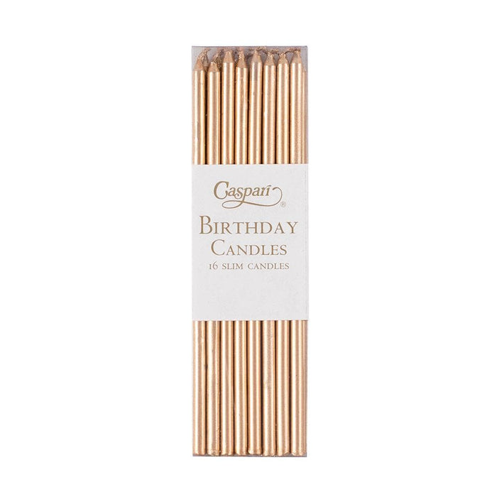 Gold Slim Birthday Candles