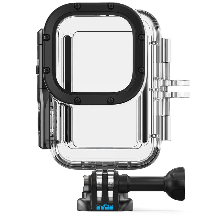 Mission 1 waterproof housing for action cameras featuring a 60m depth rating and a rugged protective shell.