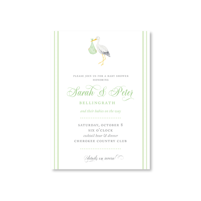 Green Stork Invitations