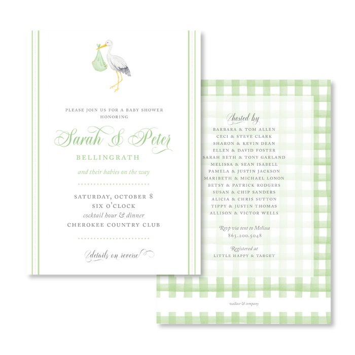 Green Stork Invitations