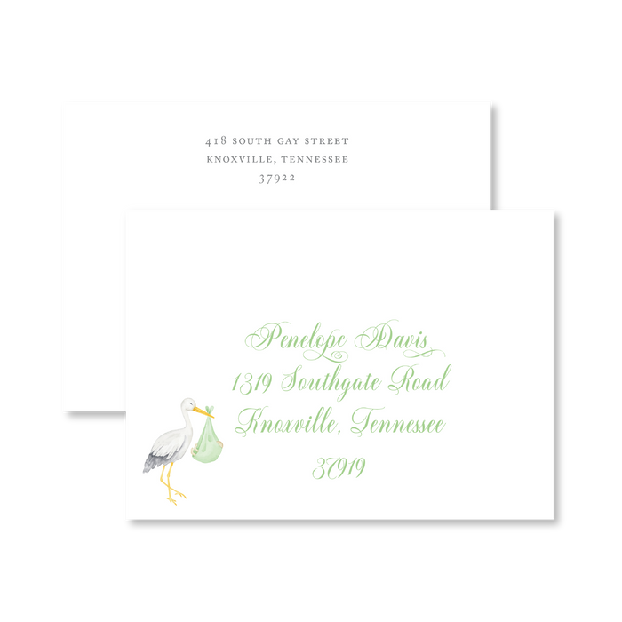Green Stork Invitations