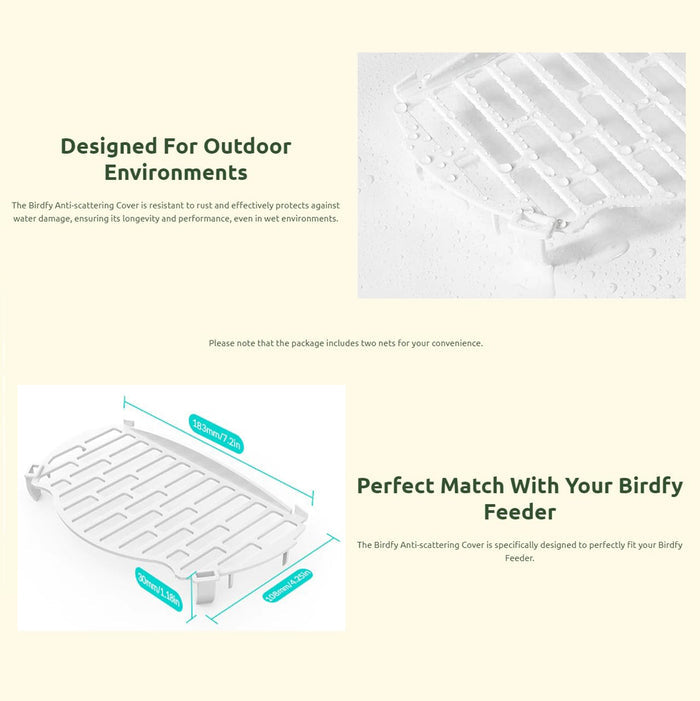 Grille de protection pour Reservoir de Graines à Oiseaux de Mangeoire Intelligent Birdfy