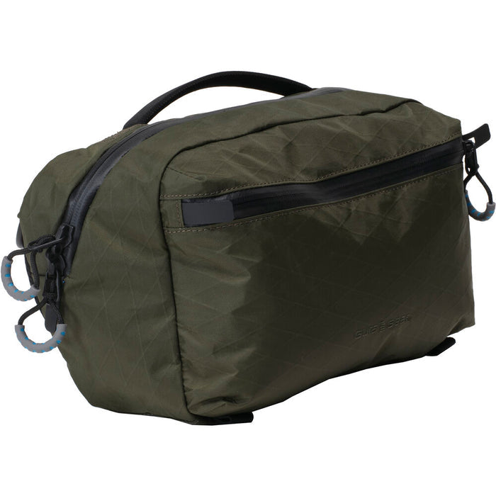 Gura Gear 6L green camera sling bag angled view