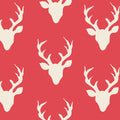 Hello Bear Buck Forest Carmine Deer Reindeer Woodland Fabric by the yard