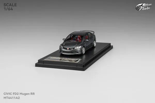 Honda Civic FD2 Custom MUGEN RR - Metallic Grey - MicroTurbo - 1/64 MT6411A2
