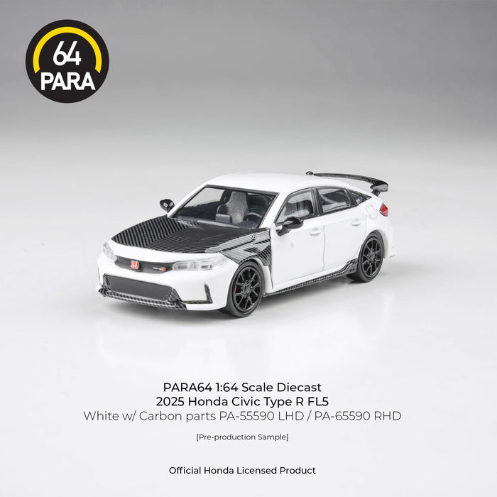Honda Civic Type R FL5 White w/ Carbon parts LHD Para64 1:64 scale PA-55590