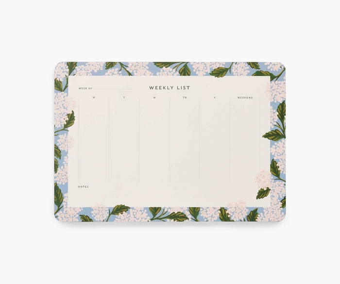 Hydrangea Weekly Desk Pad