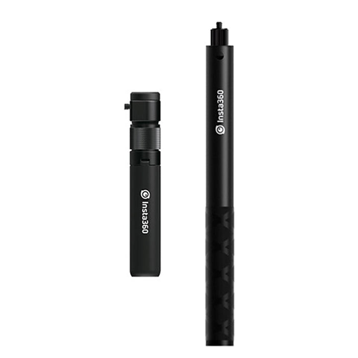 Insta360 Bullet Time Accessory Bundle includes a bullet-time tripod handle that doubles as an indoor tabletop tripod and a reinforced selfie stick extending up to 120cm, designed for capturing immersive 360° selfies by swinging the camera overhead in a complete circle, compatible with Insta360 ONE X series cameras.
