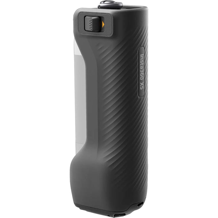 Insta360 X5 foldable utility handle with mini tripod and rubber grip