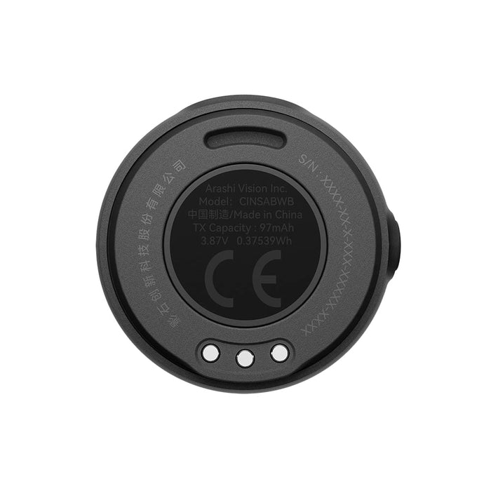 Insta360 Mic Air wireless microphone system with 7.9g ultra-light transmitter, 48kHz high-quality audio, 10-hour battery life, 300m wireless range, and built-in noise reduction for clear sound capture.