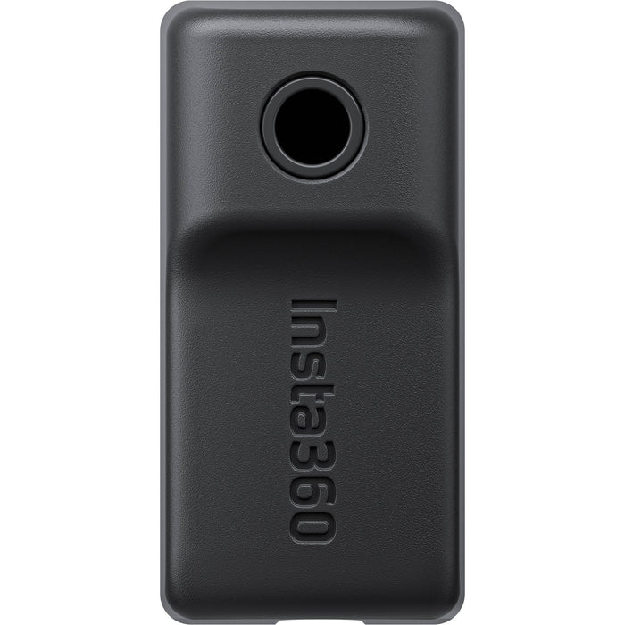Black camera case with 'insta360' branding on a white background