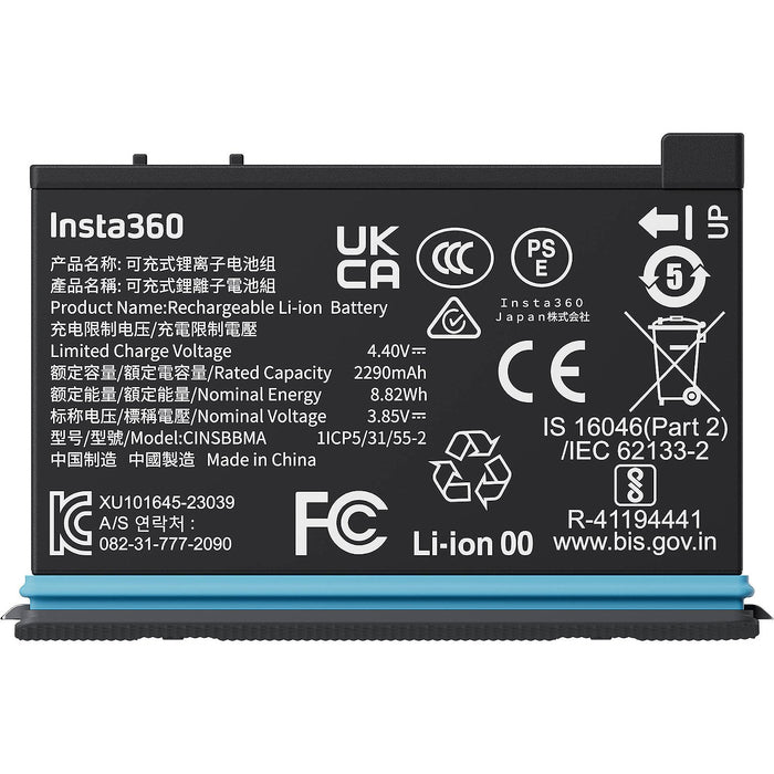 Insta360 X4 2290mAh battery for extended 8K 360° recording.