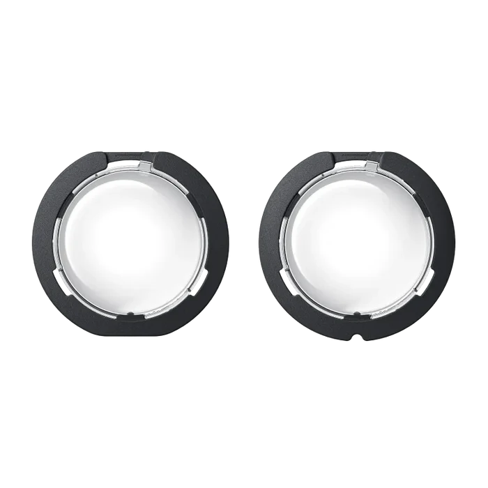 Standard removable lens guards for Insta360 X3 with multi-coated acrylic lenses, twist-off design for tool-free installation, secure locking bases, and clear 360° image protection.
