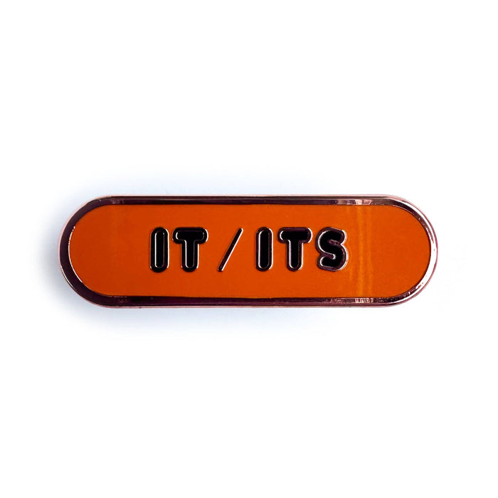 It/Its Pronoun Plaque Enamel Pin