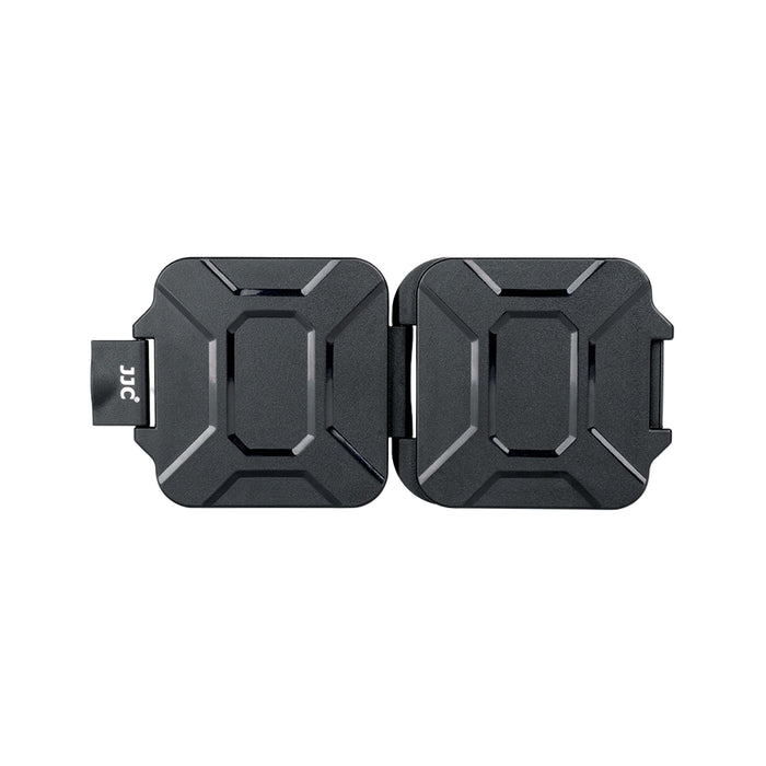 Compact and slim memory card case with great shock absorption.