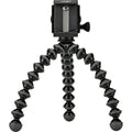 Joby GripTight GorillaPod Stand Pro with premium ABS, TPE, and stainless steel build, securely fits smartphones 5.59 to 9.09 cm wide with or without cases, offers 90° rotation and 150° tilt, and includes flexible tripod legs for stable positioning.