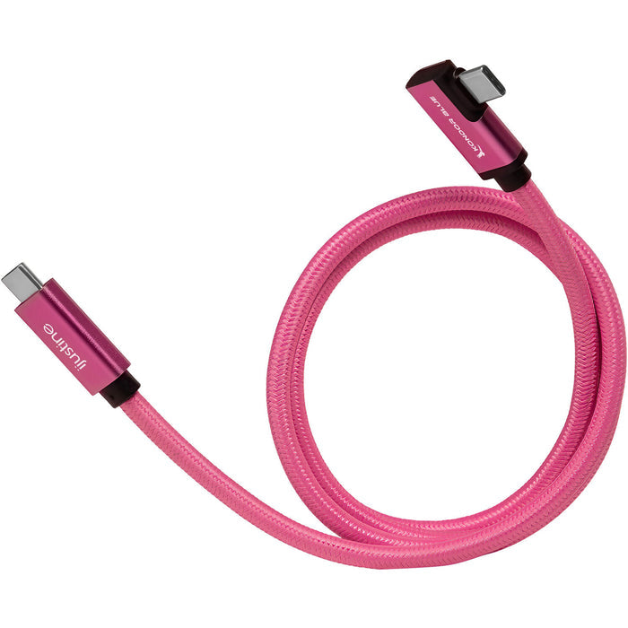 Pink 90 cm USB-C 3.2 Gen 2 right-angle cable for fast charging