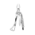 The Leatherman Skeletool is a compact, multi-tool with pliers, knife, bit driver, and more, designed for practicality, portability, and one-hand operation.