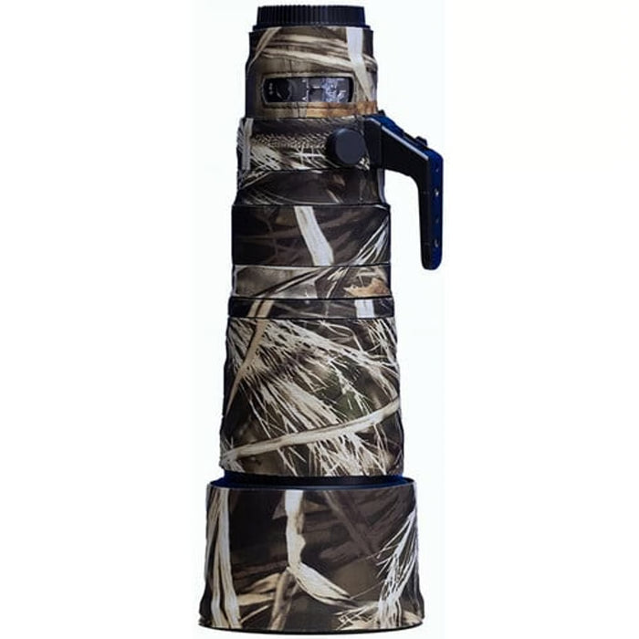 Camouflage-patterned binoculars on a white background