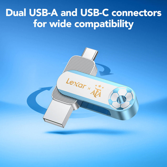Lexar JumpDrive Dual Drive D500 AFA Edition 128GB USB Flash Drive - showing connectivity features