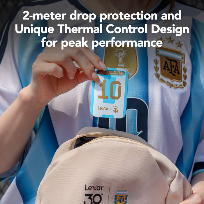 Lexar Air Elite Legends 512GB Portable SSD Argentina Edition - showing protection features