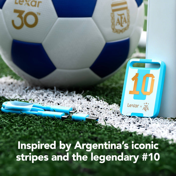 Lexar Air Elite Legends 512GB Portable SSD Argentina Edition - showing design features