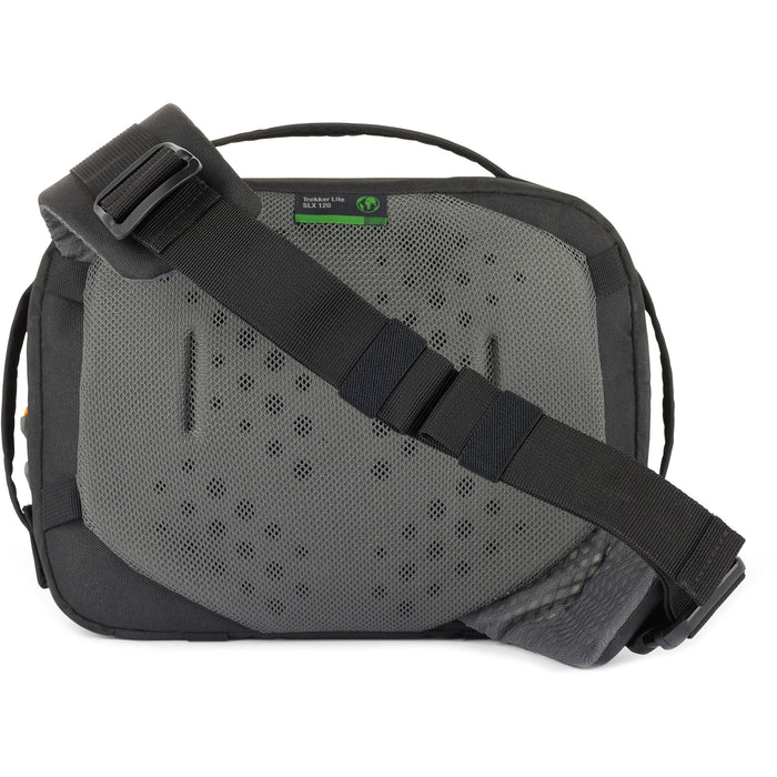 Eco-friendly Lowepro Trekker Lite SLX 120 camera bag with padded compartments and accessories