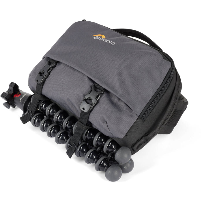 Eco-friendly Lowepro Trekker Lite SLX 120 camera bag with padded compartments and accessories
