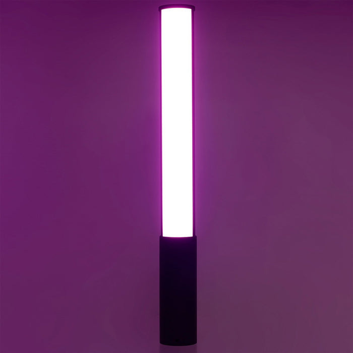 LUXCEO P400S RGB LED Video Light Stick – 40cm handheld tube with 36,000+ color options, adjustable 2500K–6500K temperature, 12 lighting effects, OLED display, 1/4" thread, remote control, 1.6–75 hours runtime, USB-C charging.