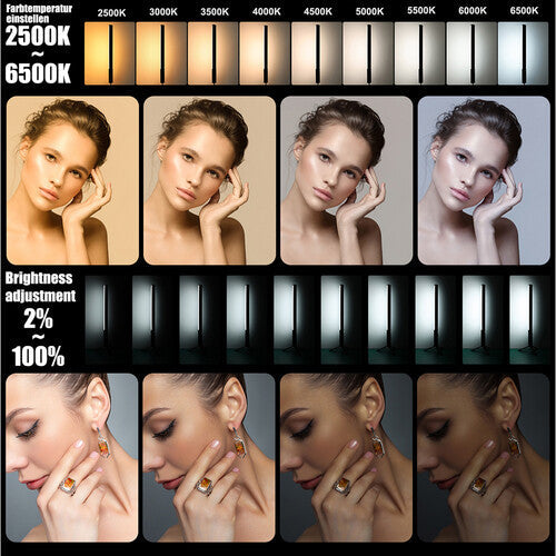 Convenient, versatile handheld photography light. It features 12 effects, various colour temperatures and customisable brightness.
