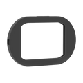 Black square frame on a white background