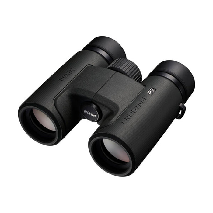 Nikon Prostaff P7 10x binoculars with bright views, 105m field of view, and waterproof, rugged design for outdoor use.