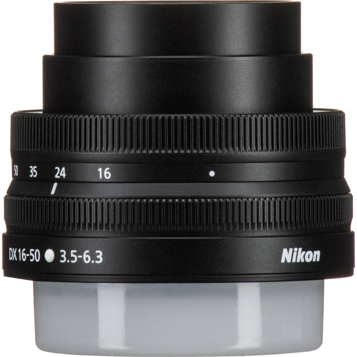 Nikon Z DX 16-50mm f/3.5-6.3 VR Lens in black – compact, versatile zoom lens with Vibration Reduction, ideal for everyday photography.