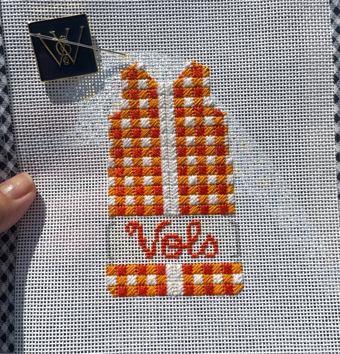 Orange Gingham Shift Dress