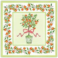 Orange Topiary Paper Placemats