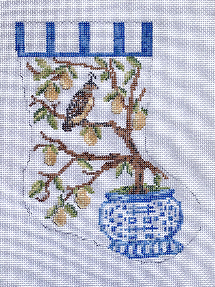 Partridge Stripe Mini Stocking