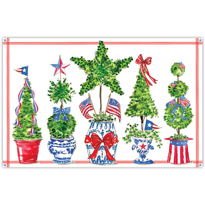 Patriotic Topiaries Paper Placemats